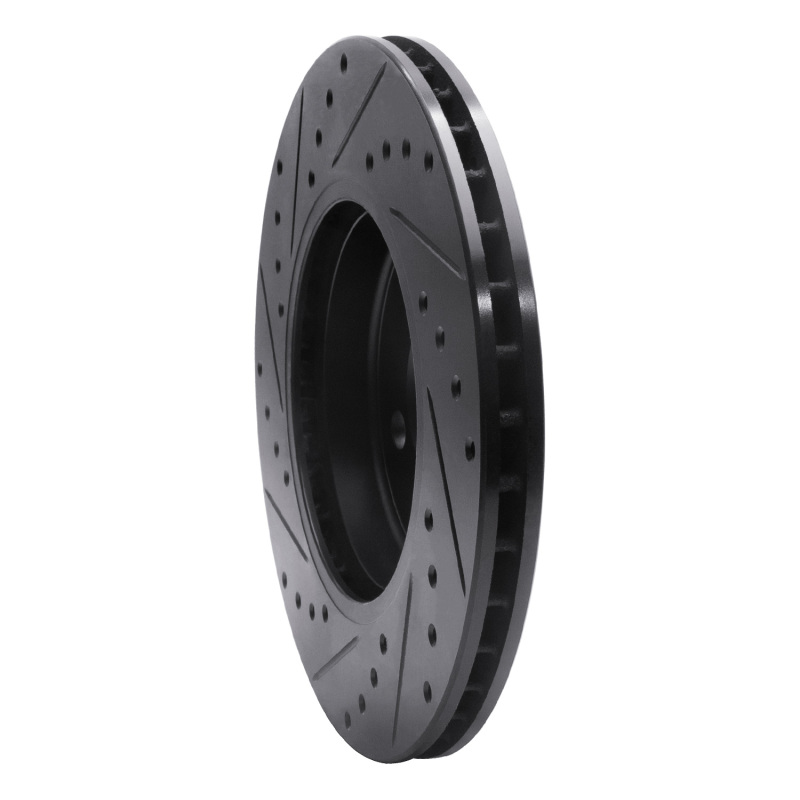 Mini Cooper Brake Rotor (1) - Front Right - R1 Concepts - Drilled & Slotted - Black - `07-`15